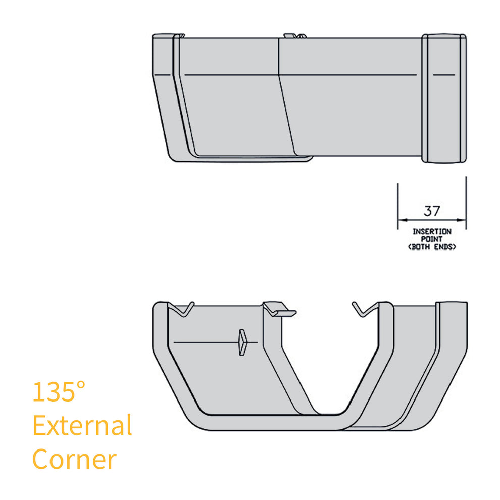 Square Line Gutter Extensions FloPlast Square Line Gutter Parts – Truly PVC