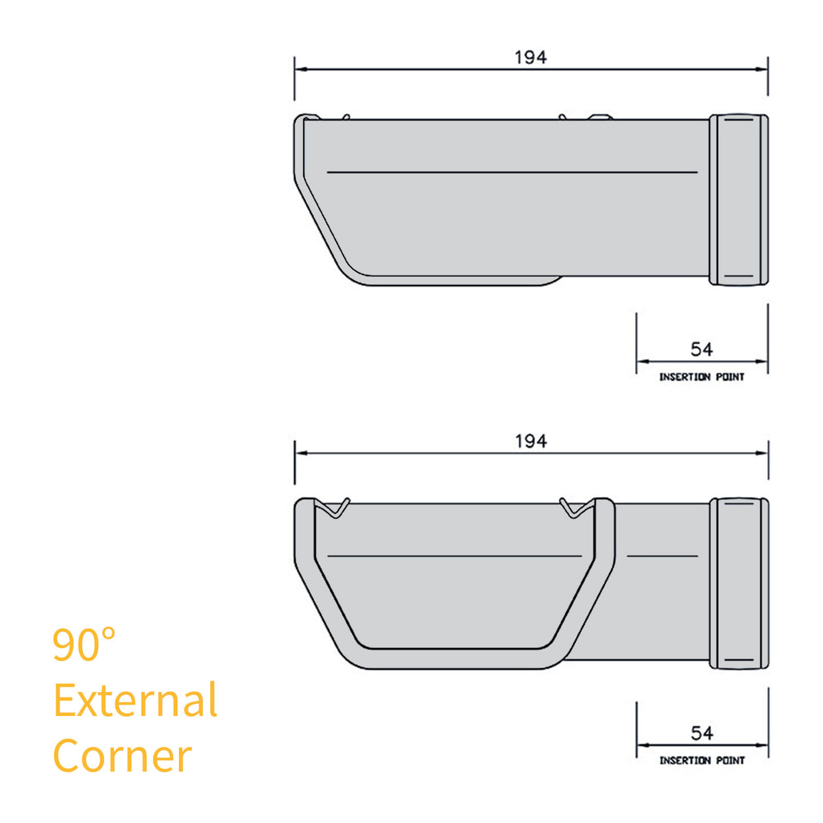 Square Line Gutter Extensions FloPlast Square Line Gutter Parts – Truly PVC