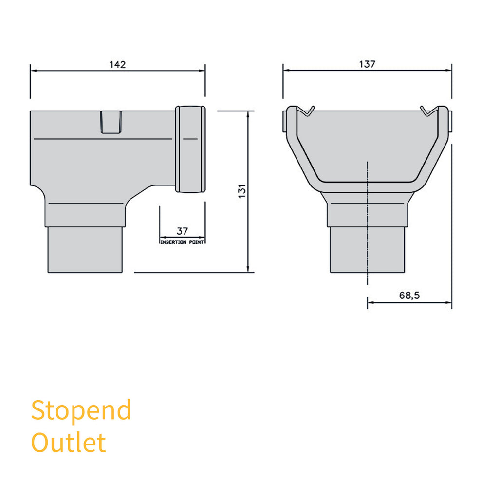 Square Line Gutter Extensions FloPlast Square Line Gutter Parts – Truly PVC
