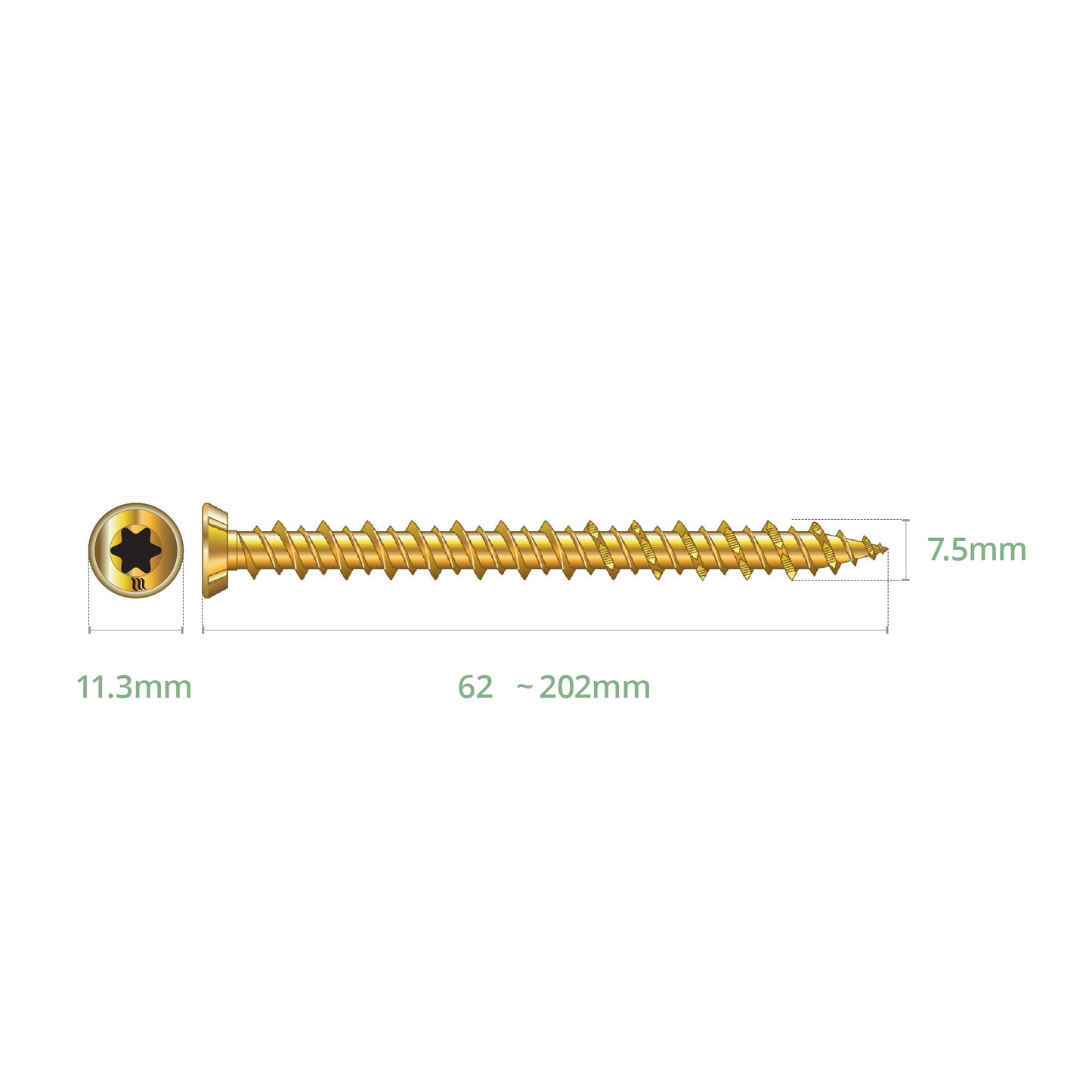 62mm 7.5mm Rapierstar StarFix FFT Masonry Screw Concrete Brick Stone Anchor (100 Pack)