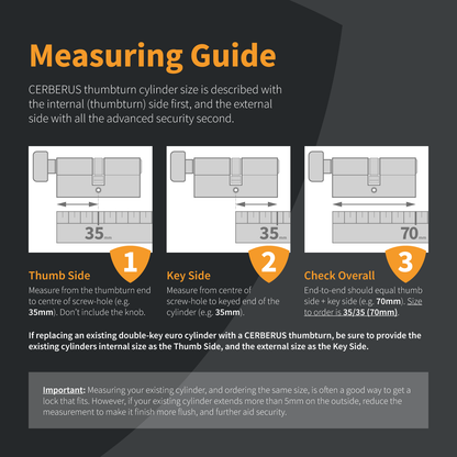CERBERUS TS007 3* Thumbturn Euro Cylinder