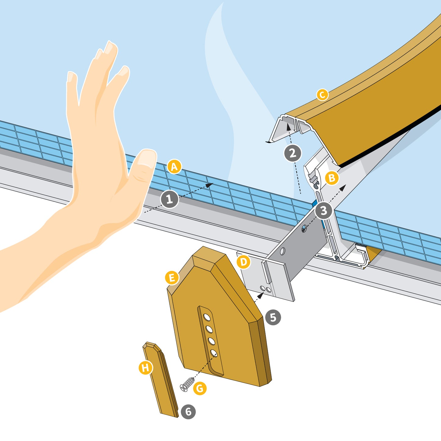 Chcolate Brown Side-Fix End Cap Replacement Kit Conservatory Roof Spar Ends