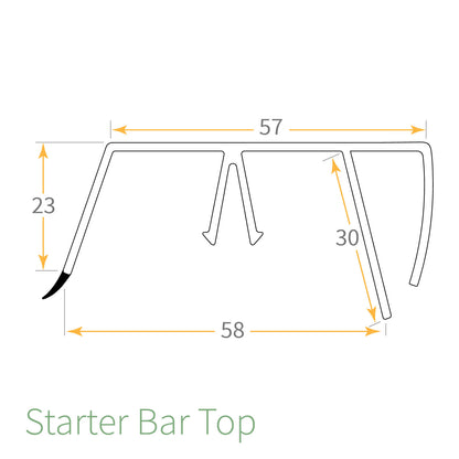 Starter Bar 2.5m (8ft 2in) Ultraframe Ultralite 500 Glazing Bar Top Cap Lean-to Roof Bar Cappings