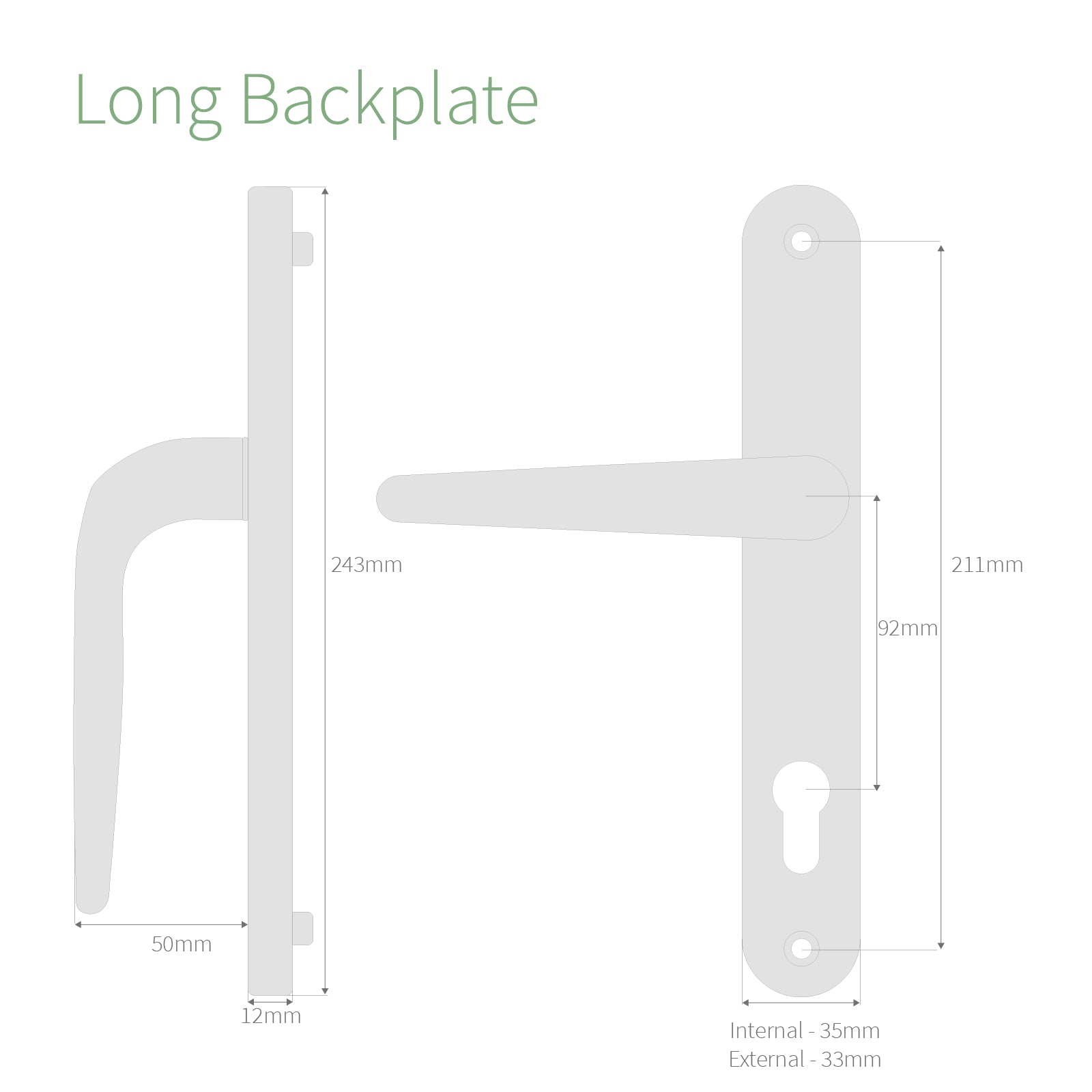 Long backplate size of Yale Trojan Sparta TS2007 Lever/Lever Door Handle Yale Trojan Sparta TS007 PAS 24 2* High Security Door Lever Handle