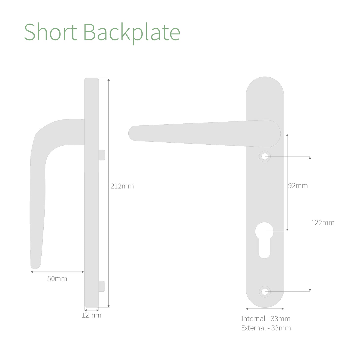Short backplate size of Yale Trojan Sparta TS2007 Lever/Lever Door Handle Yale Trojan Sparta TS007 PAS 24 2* High Security Door Lever Handle