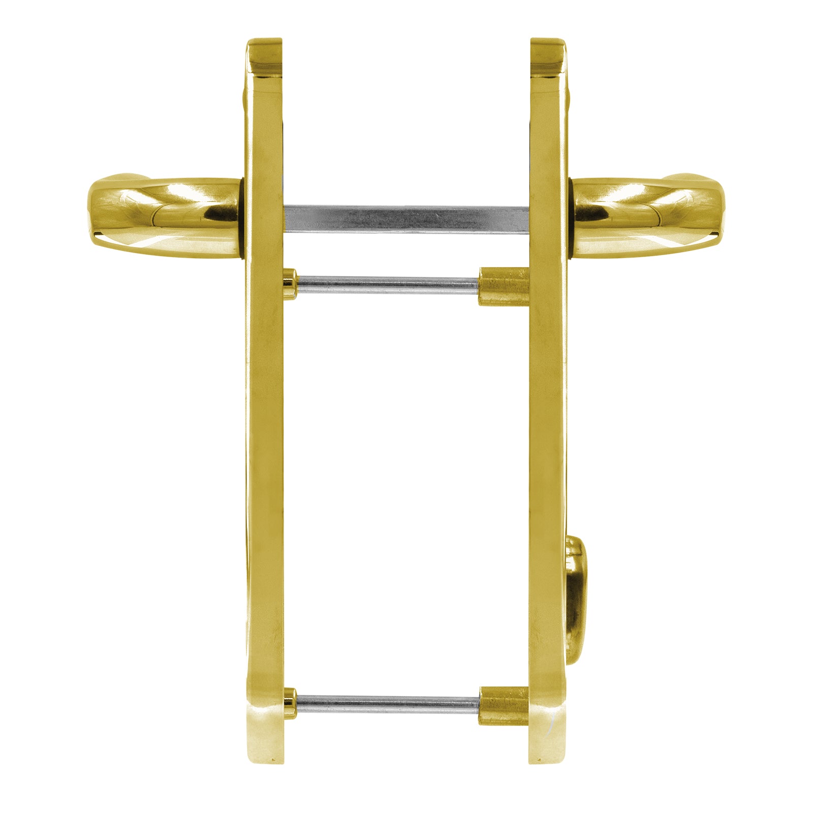 Side view of Short Gold (PVD) Yale Sparta PAS24 Lever/Lever Door Handle Yale Trojan Sparta TS007 PAS 24 2* High Security Door Lever Handle