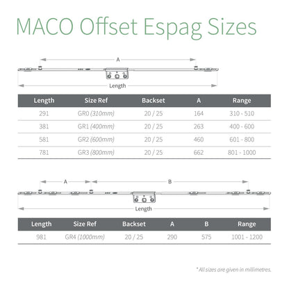 MACO Offset Espag Window Lock
