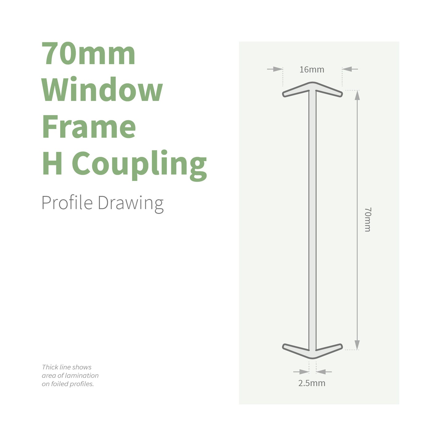 70mm Window Frame H Coupling