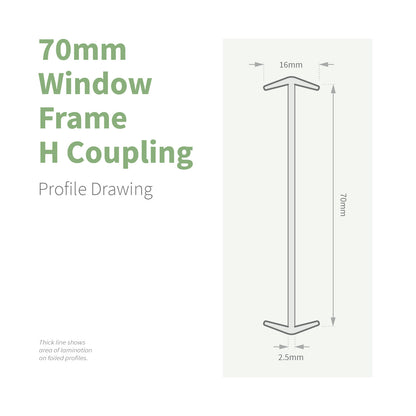 70mm Window Frame H Coupling