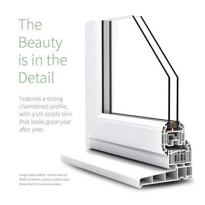 85mm Profile 22 Stub Window Sill (with End Caps)