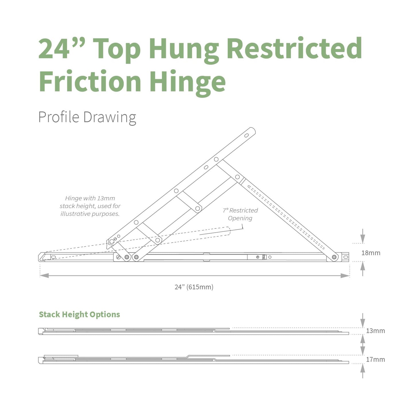 Securistyle Restricted Window Friction Hinge (Top Hung)