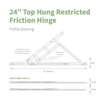 Securistyle Restricted Window Friction Hinge (Top Hung)