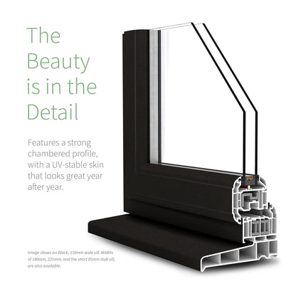 85mm Profile 22 Stub Window Sill (with End Caps)