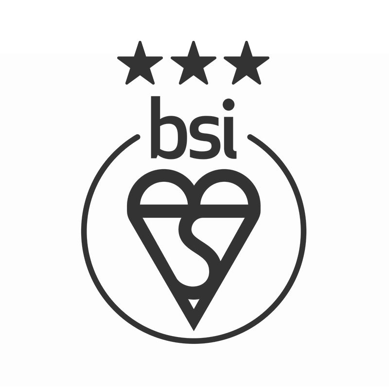 a BSI icon with the 3 star rating above it