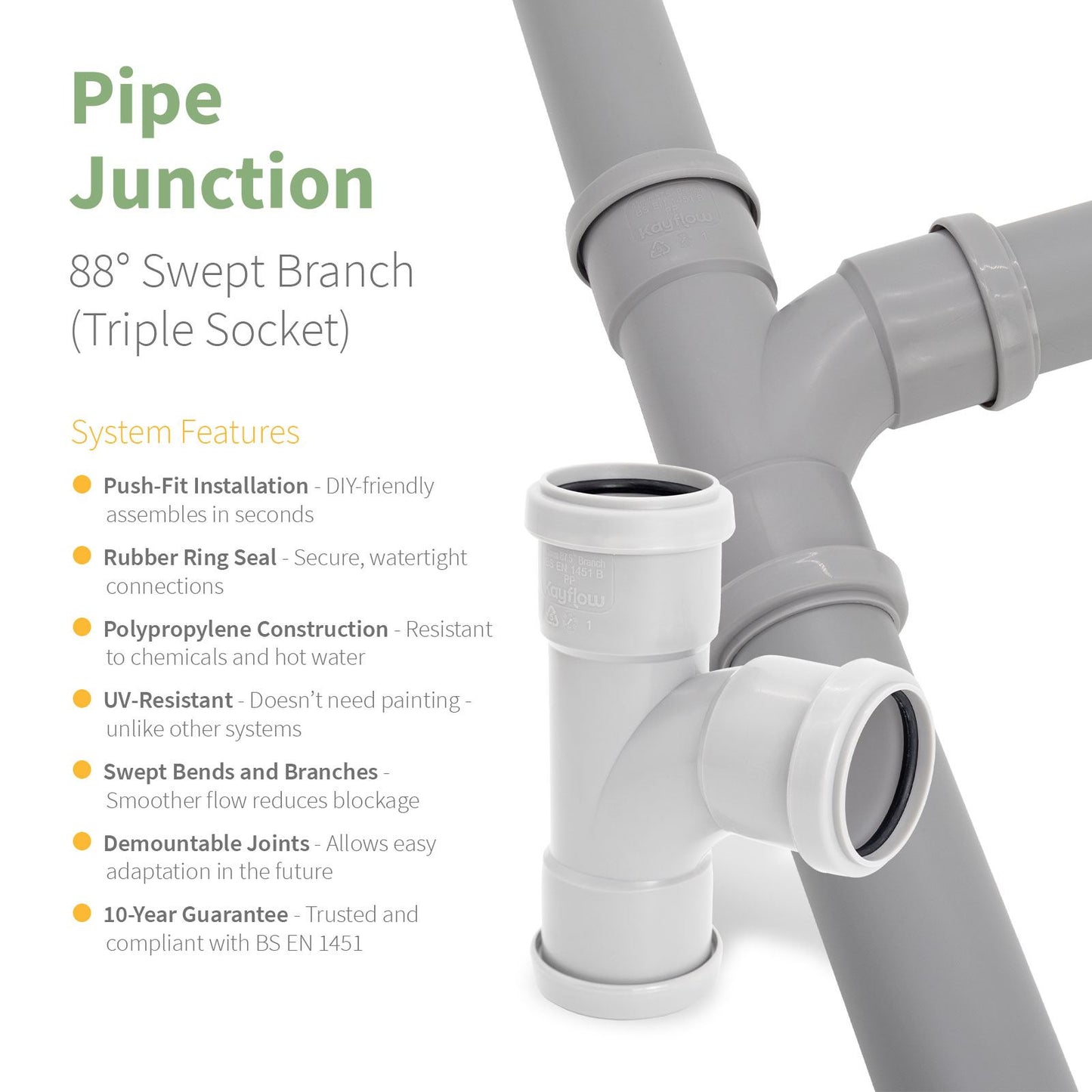 Kayflow 32mm Push-Fit Waste Water Parts