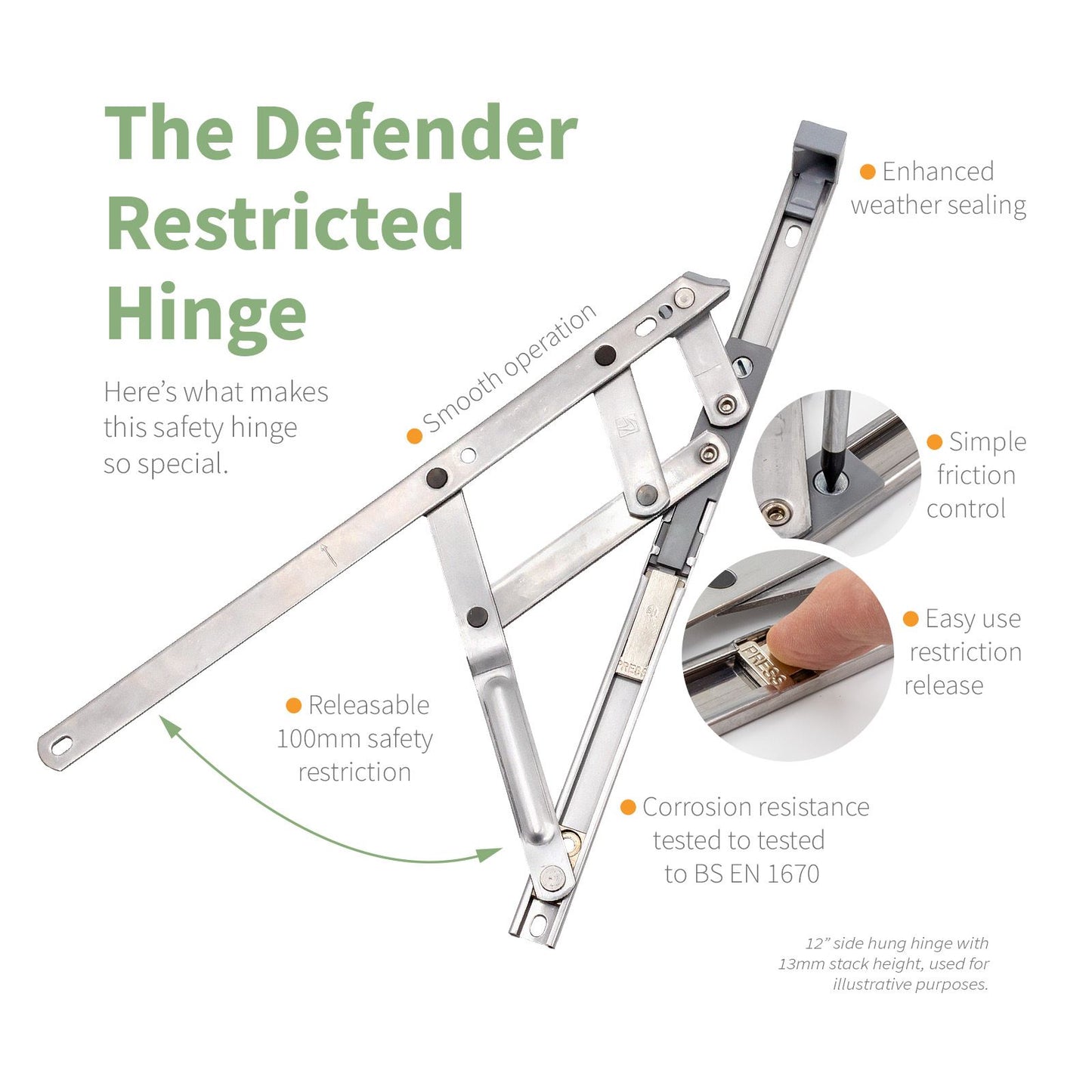 Securistyle Restricted Window Friction Hinge (Side Hung)