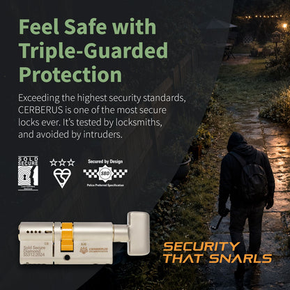 CERBERUS TS007 3* Thumbturn Euro Cylinder