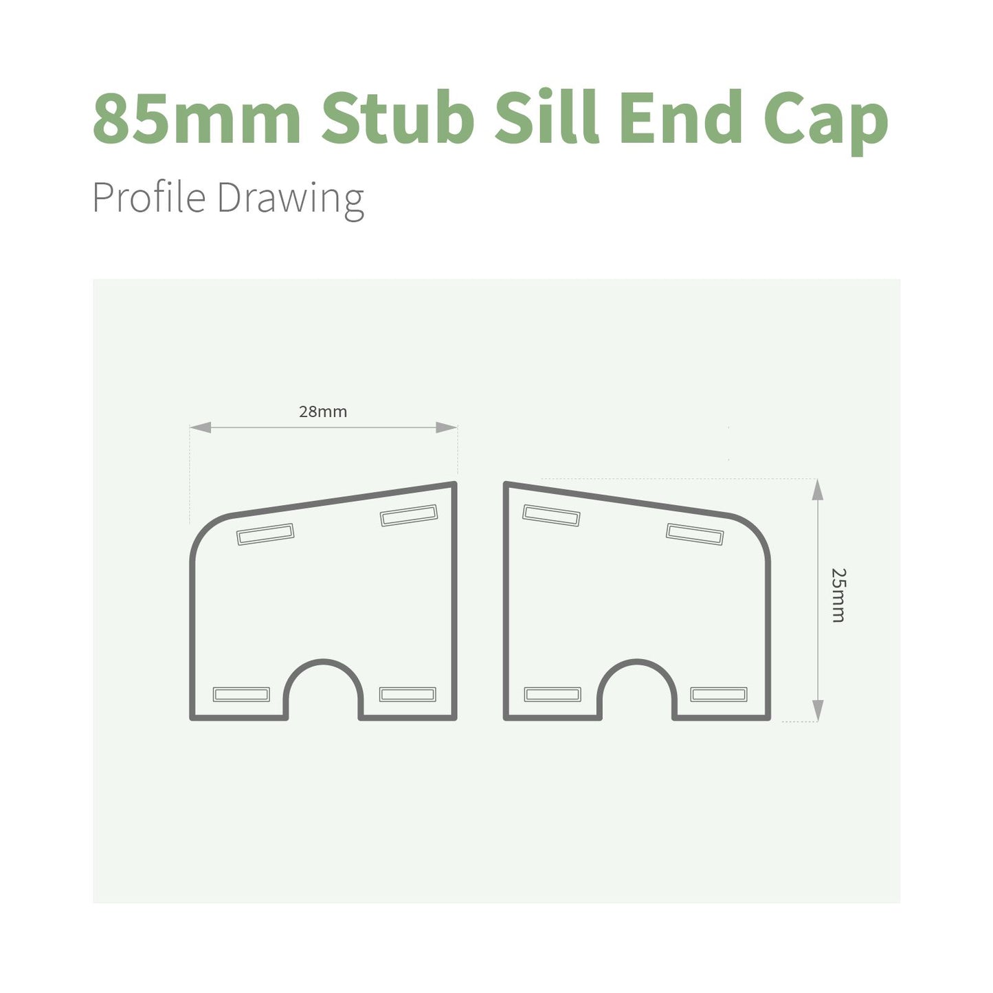 85mm Profile 22 Window Sill End Caps