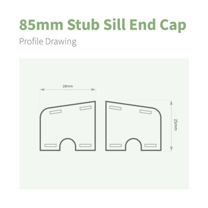 85mm Profile 22 Window Sill End Caps