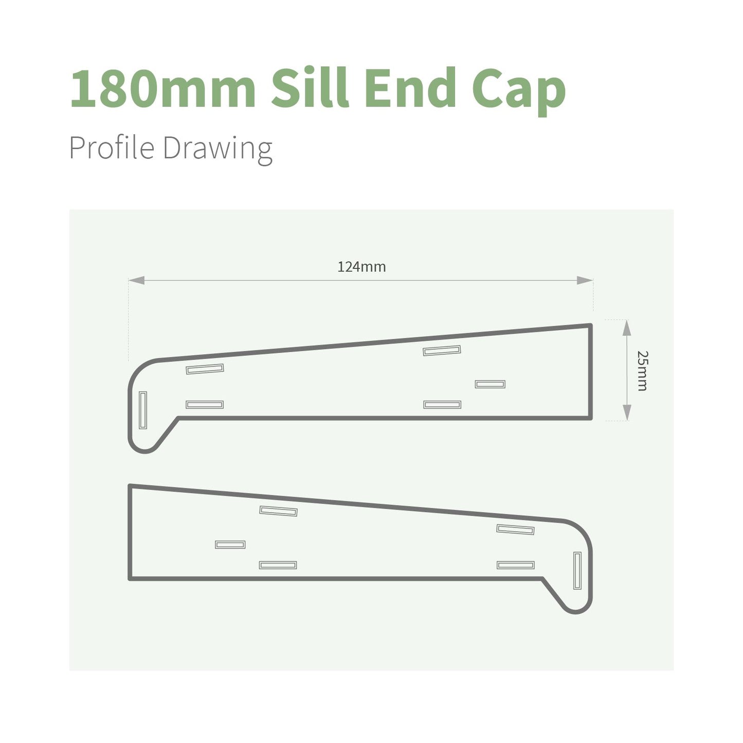 180mm Profile 22 Window Sill End Caps