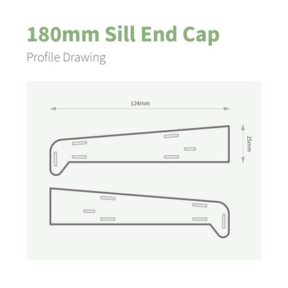 180mm Profile 22 Window Sill End Caps
