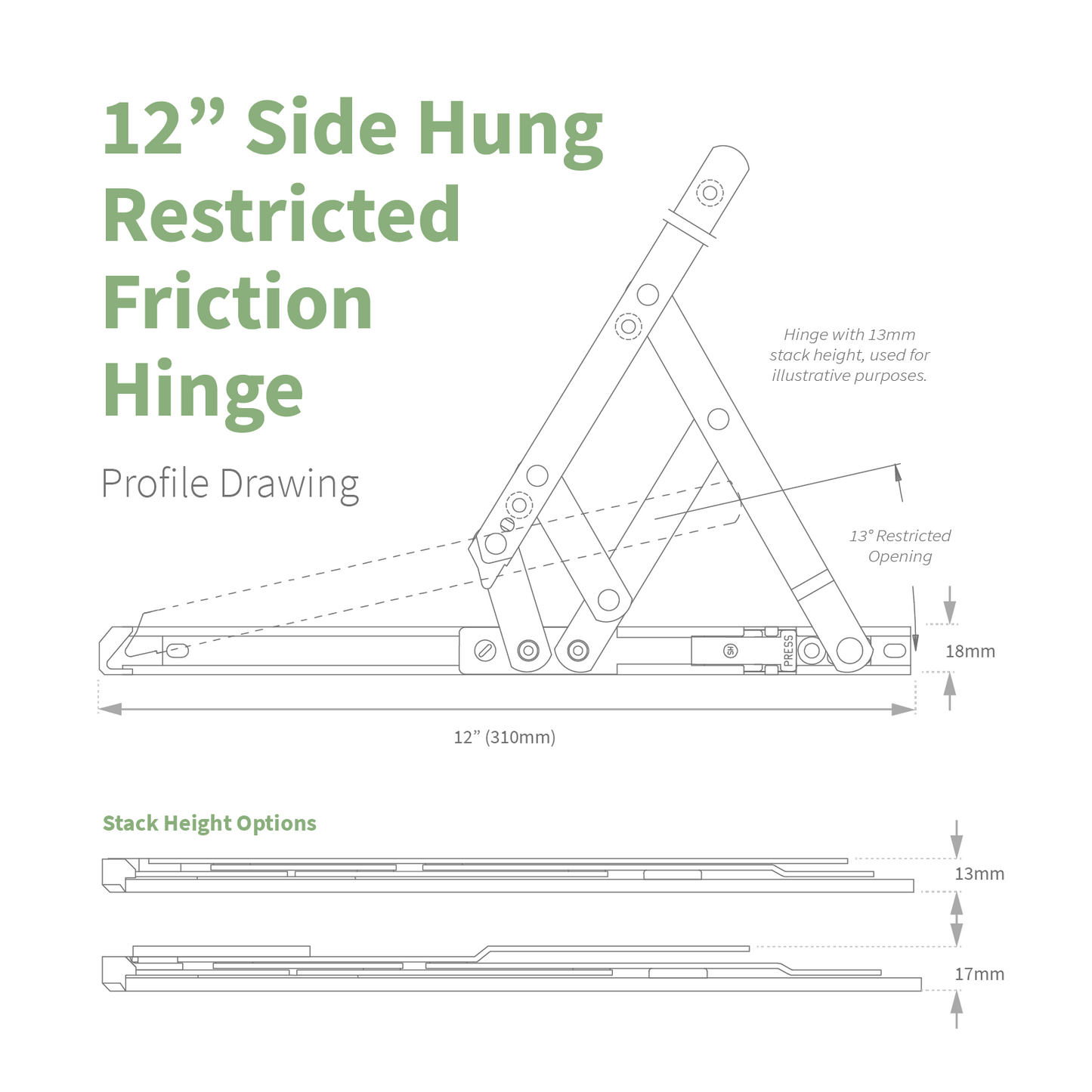Securistyle Restricted Window Friction Hinge (Side Hung)