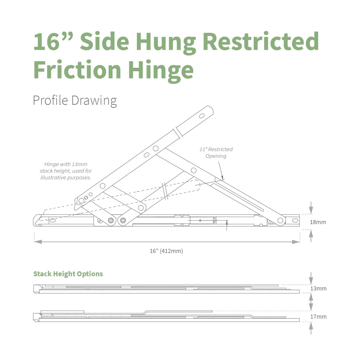 Securistyle Restricted Window Friction Hinge (Side Hung)