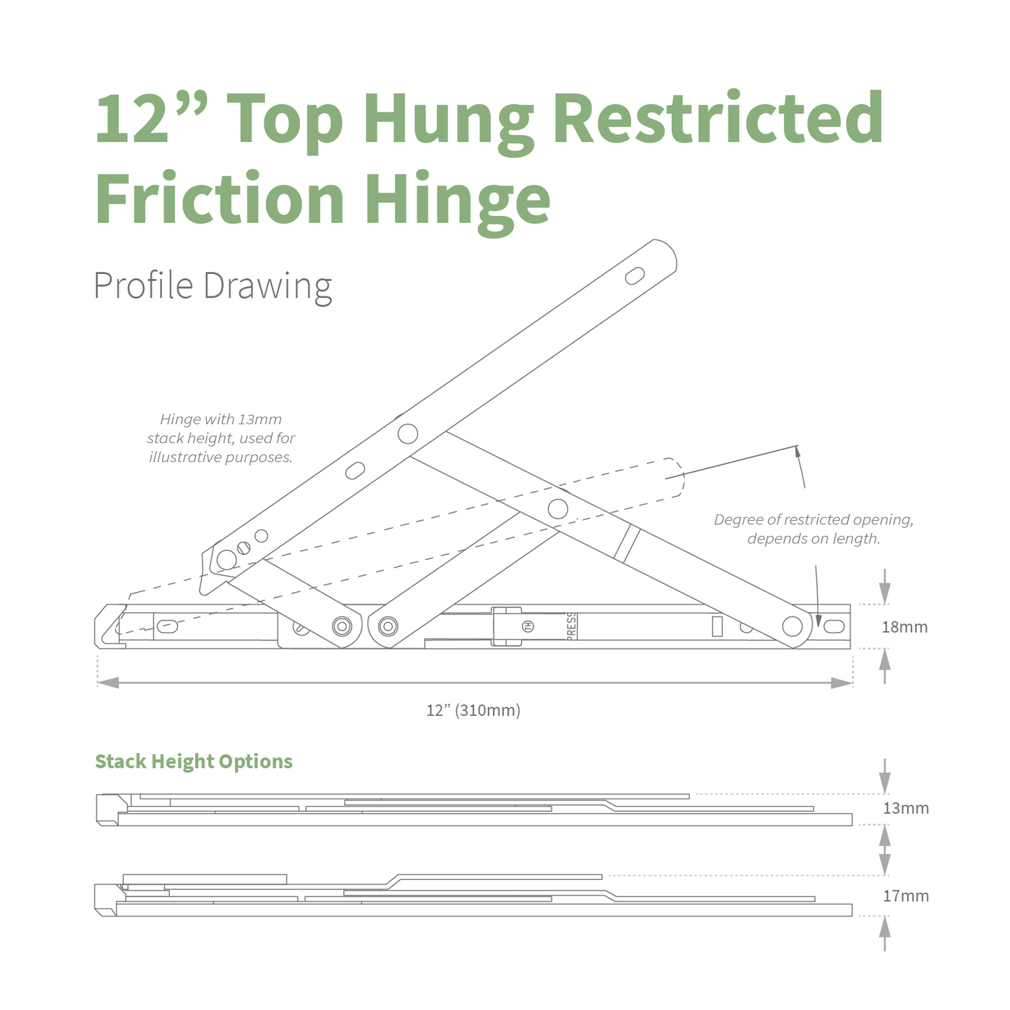 Securistyle Restricted Window Friction Hinge (Top Hung)
