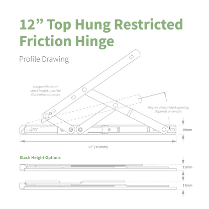 Securistyle Restricted Window Friction Hinge (Top Hung)