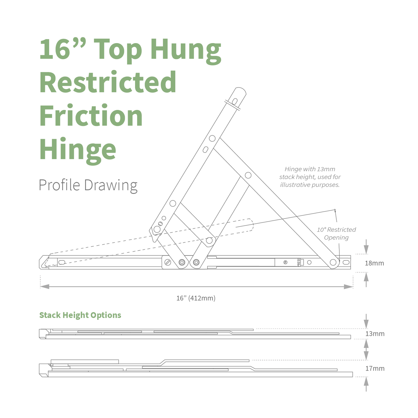 Securistyle Restricted Window Friction Hinge (Top Hung)