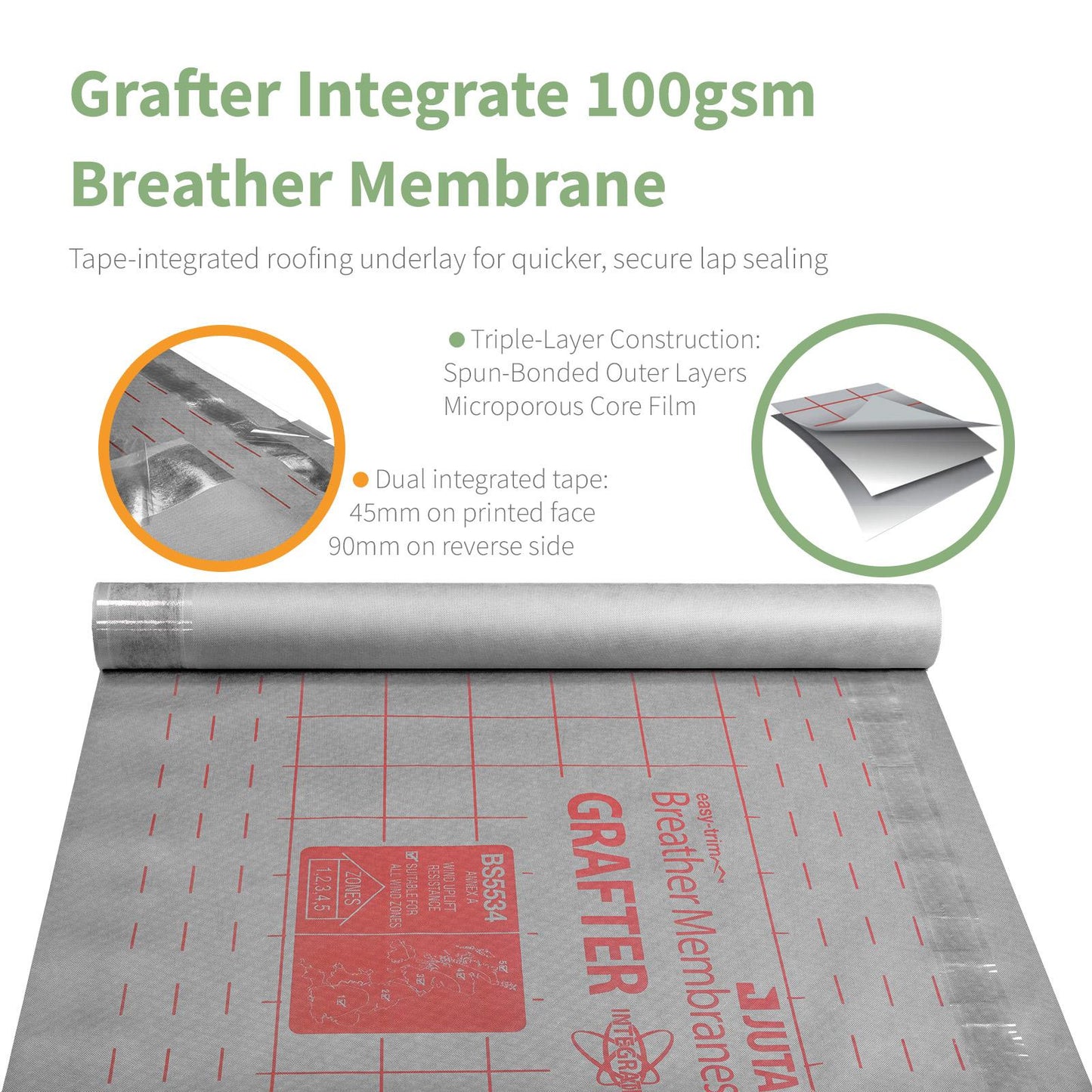 Example of Easy-Trim Grafter Integrate 100 Breather Membrane