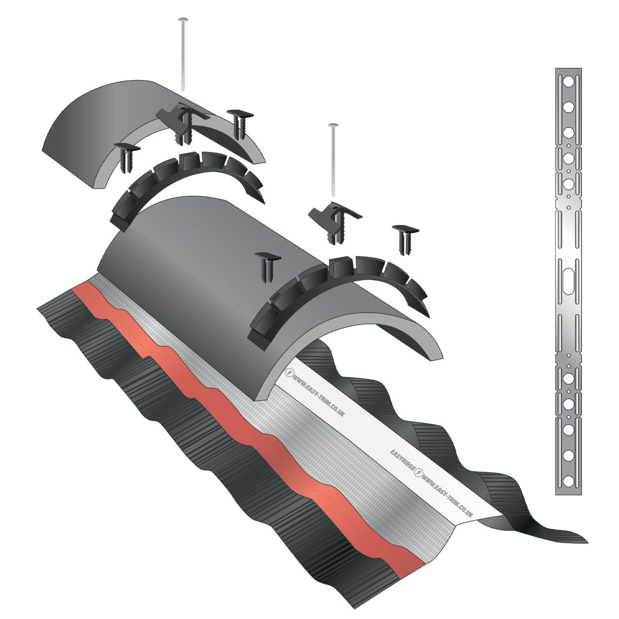 6m EasyRidge F Dry Fix Ridge Kit for Half Round of Angled – Truly PVC