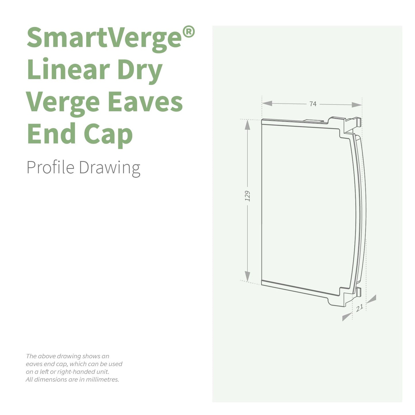 SmartVerge Linear Dry Verge Eaves End Cap