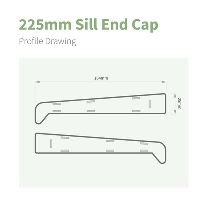 225mm Profile 22 Window Sill End Caps