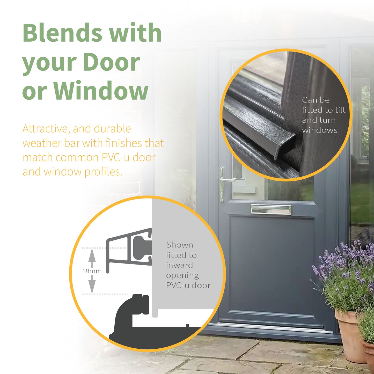 Epwin uPVC Door Weather Bar & End Caps