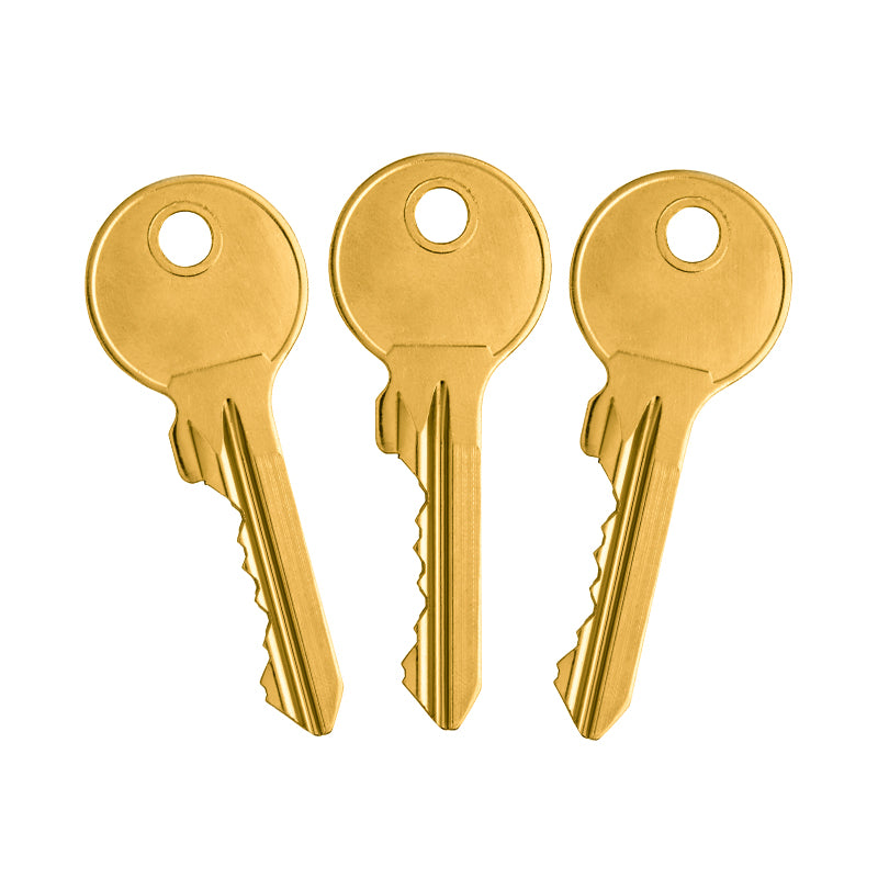 3 cylinder keys side by side