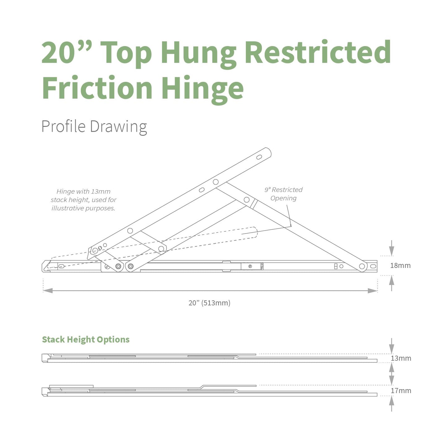 Securistyle Restricted Window Friction Hinge (Top Hung)