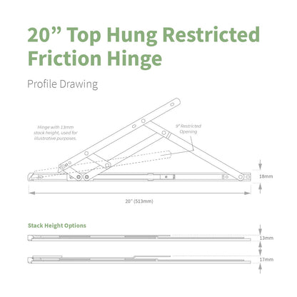 Securistyle Restricted Window Friction Hinge (Top Hung)