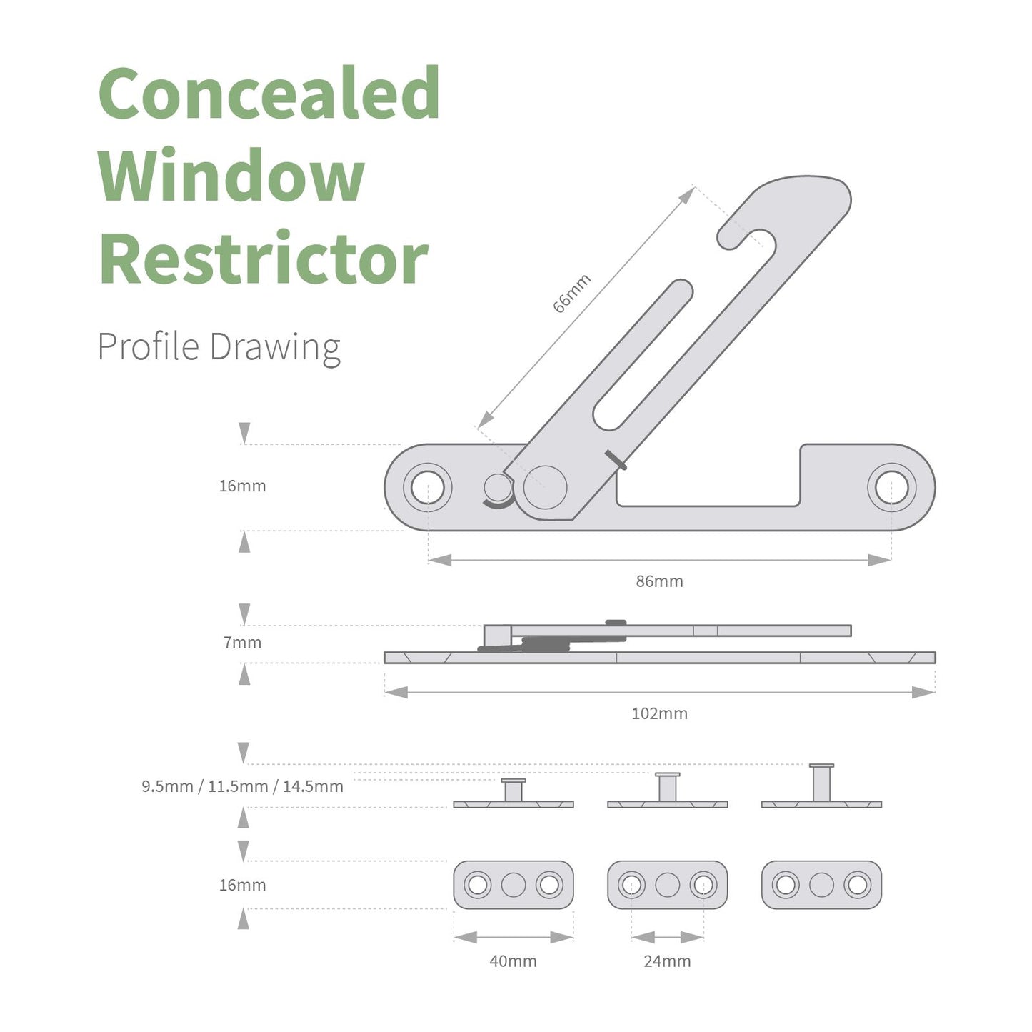 Universal Concealed Window Restrictor Kit