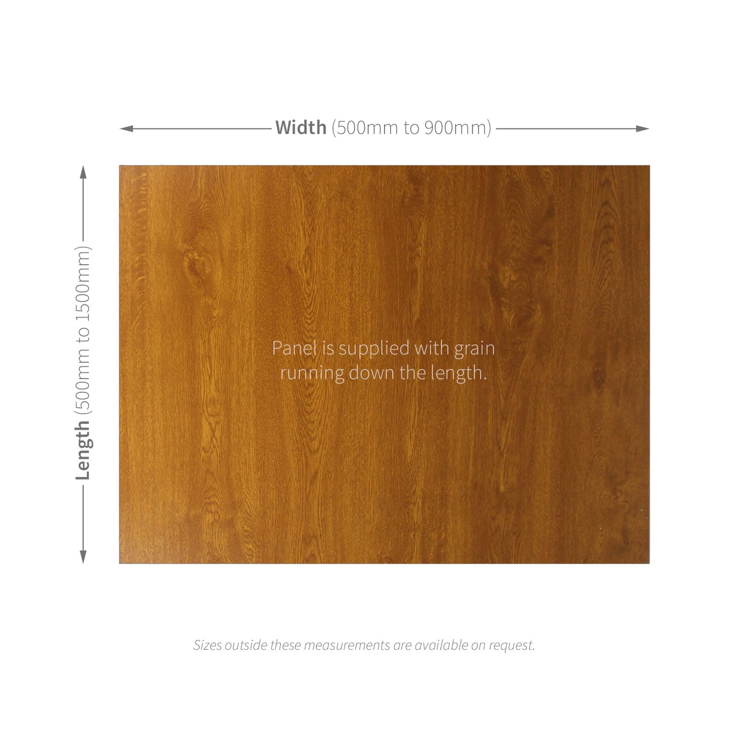 Golden Oak/White Door Panel Cut-to-Size
