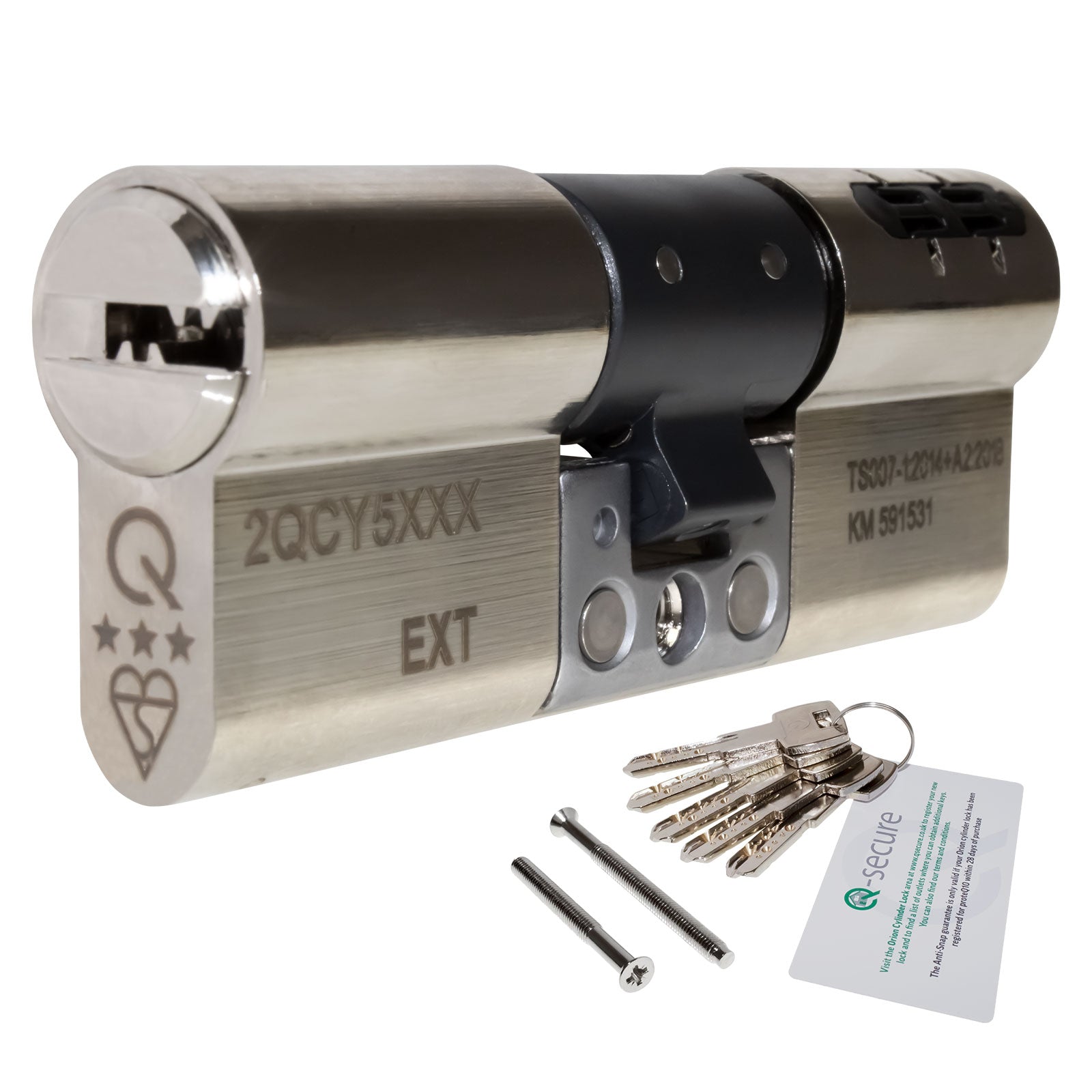 Nickel GreenteQ Orion TS007 3 Star Anti-Snap Euro Cylinder GreenteQ Orion TS007 3 Star Anti-Snap Euro Cylinder