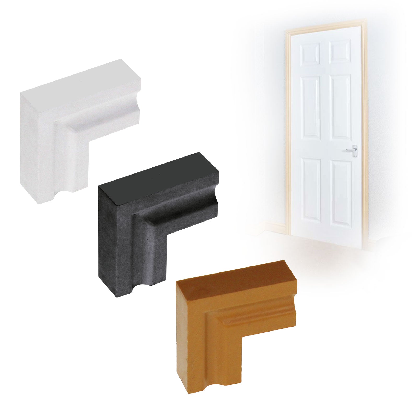 White Satin Internal Corner Joint for Roomline Plastic Architrave – White Satin