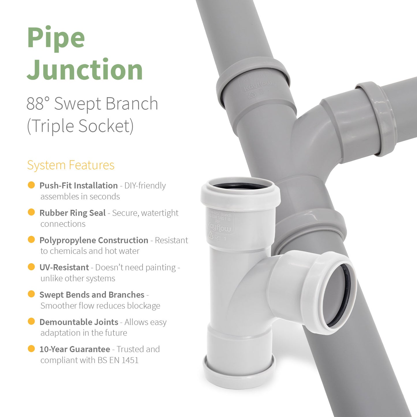 Kayflow 32mm Push-Fit Waste Water Parts