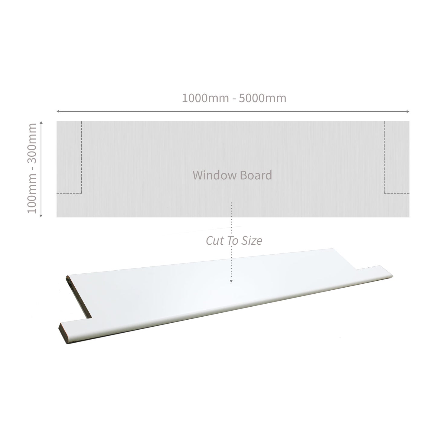 225mm White 225mm x 1m, 23mm Laminated Window Board Moisture Resistant - Light Oak