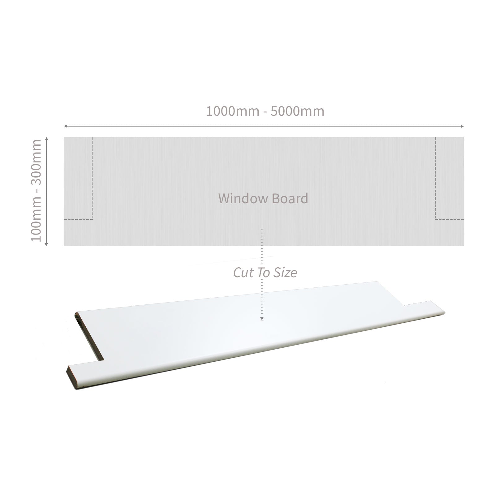 225mm White 225mm x 1m, 23mm Laminated Window Board Moisture Resistant - Light Oak