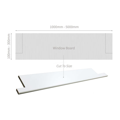 225mm White 225mm x 1m, 23mm Laminated Window Board Moisture Resistant - Light Oak