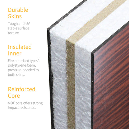 Mahogany/White Door Panel Cut-to-Size