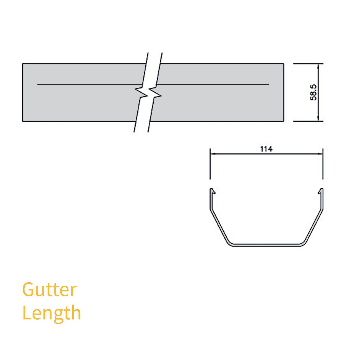 FloPlast Square Line 114mm Gutter (4m)