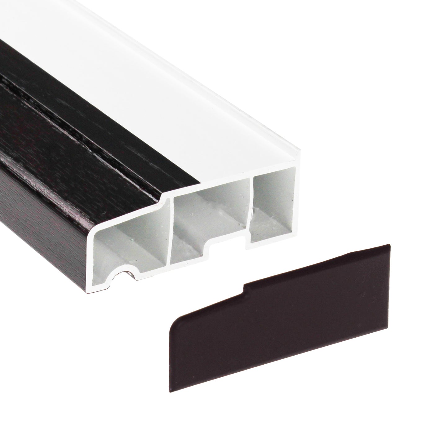 Rosewood 1.35m 1m, 85mm Stub uPVC Plastic Window Sill (with End Caps) - White