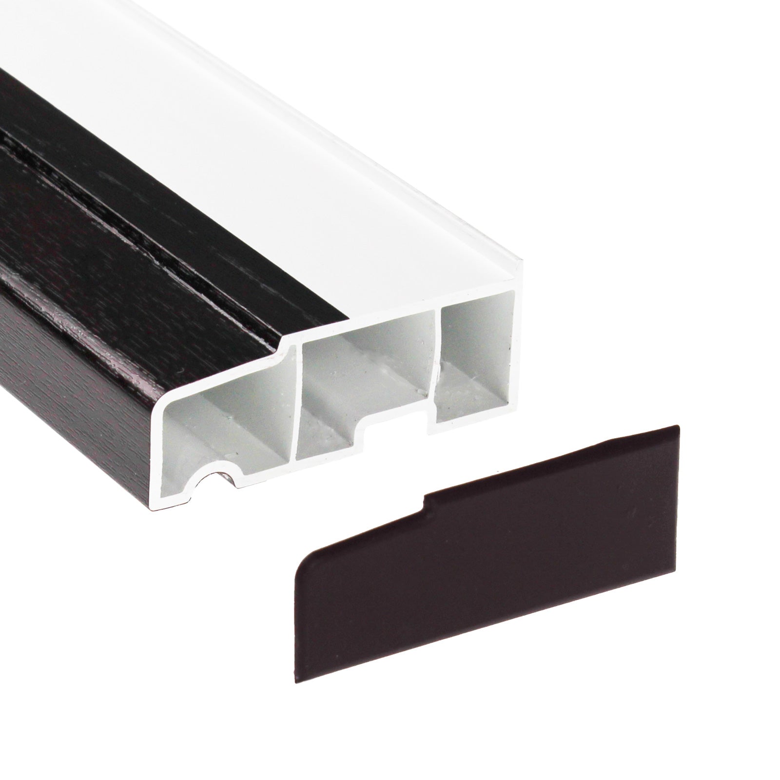 Rosewood 1.35m 1m, 85mm Stub uPVC Plastic Window Sill (with End Caps) - White